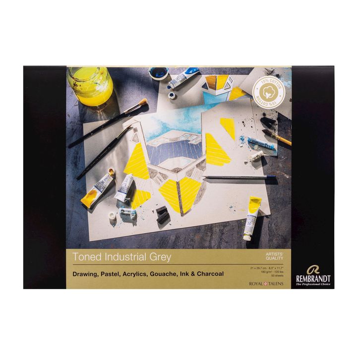 Rembrandt gekleurd papier Industrial Grey – blok A4, 50 vel – afbeelding 2