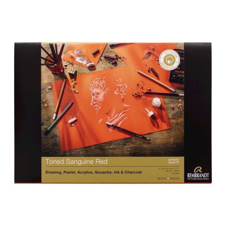 Rembrandt gekleurd papier Sanguine Red – blok A4, 50 vel