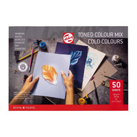 Royal Talens gekleurd papier koele tinten – blok 50 vel, A4 of A3 – afbeelding 2