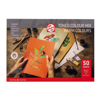 Royal Talens gekleurd papier warme tinten – blok 50 vel, A4 of A3 – afbeelding 3