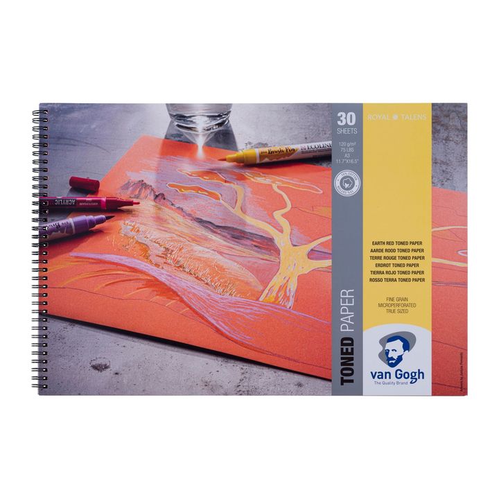 Van Gogh gekleurd tekenpapier Earth Red, 30 vel, 120 g/m² – afbeelding 2
