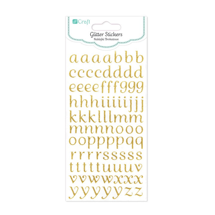 DP Craft glitterstickers alfabet, 90 stuks