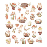 DP Craft paasstickers met glitter, landelijke stijl, 28 stuks