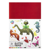 Nassau glitterpapier A4, 8 vellen in 8 kleuren