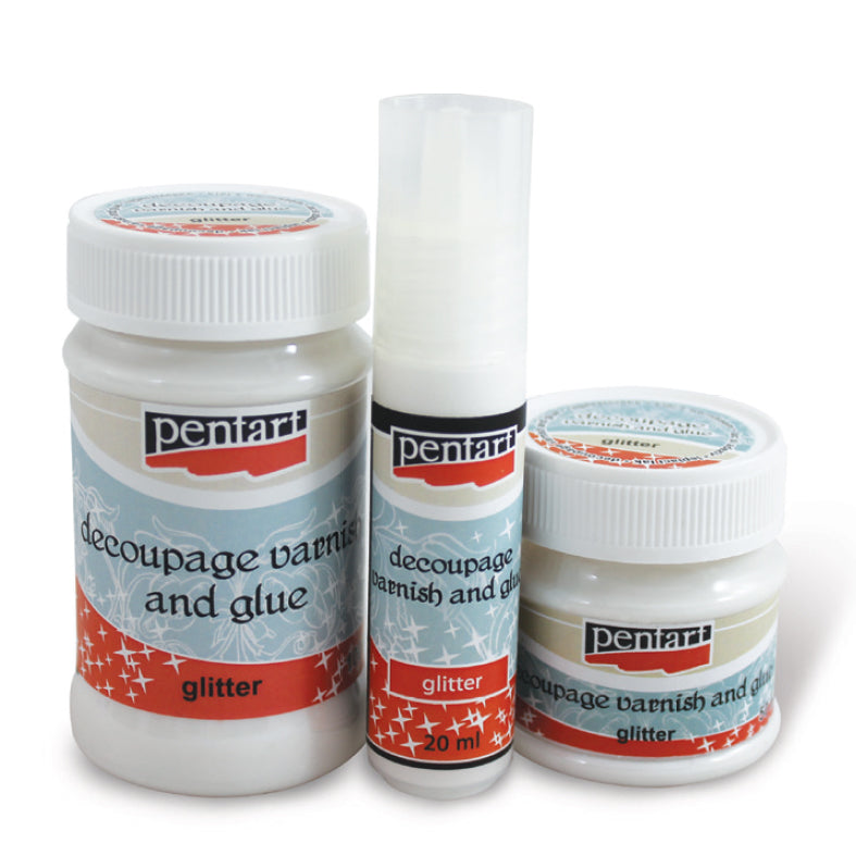Pentart glitter decoupagelijm en vernis