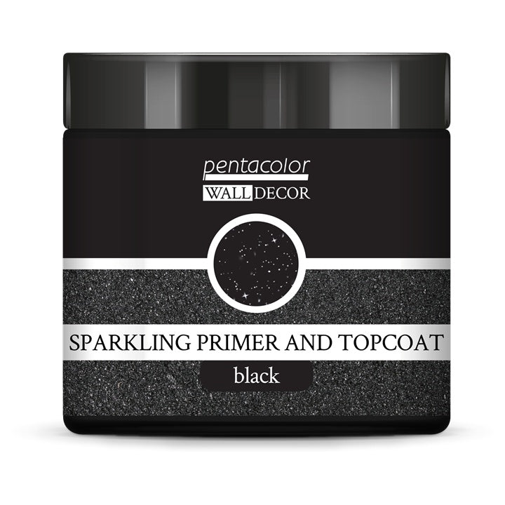 Pentart Wall Decor glitterprimer zwart, 150 ml–10 l – afbeelding 2