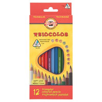 Driekantige kleurpotloden Koh-i-Noor Triocolor, 12 stuks