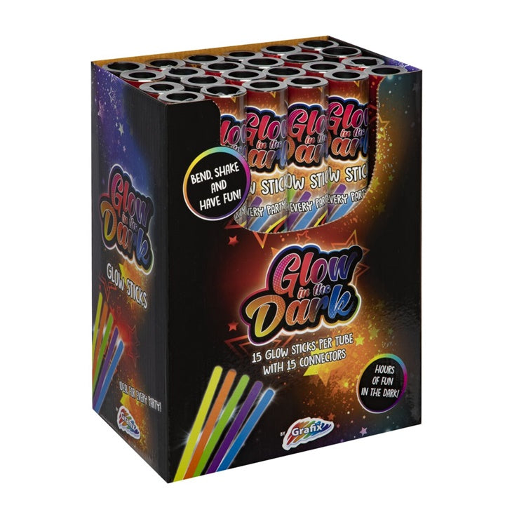 Glowsticks met connectoren, 15 stuks in neonkleuren