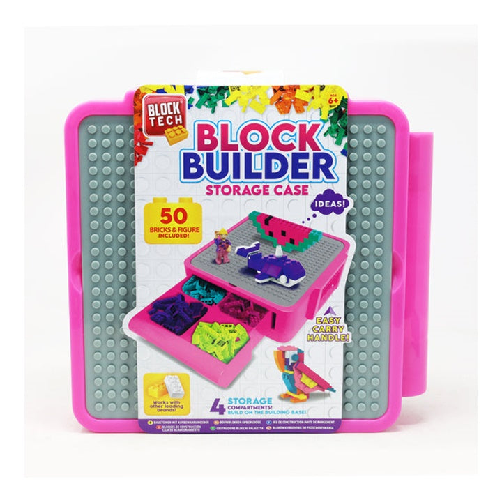 Opbergbox Block Tech met 50 bouwblokjes en figuurtje