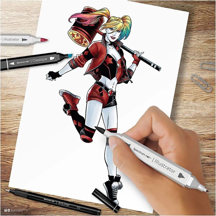 Spectrum Noir Fan Art illustratieset Harley Quinn – afbeelding 3