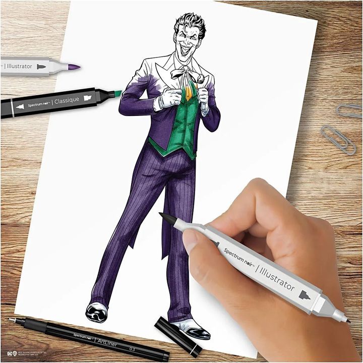 Spectrum Noir Fan Art illustratieset Heroes and Villains: The Joker – afbeelding 3