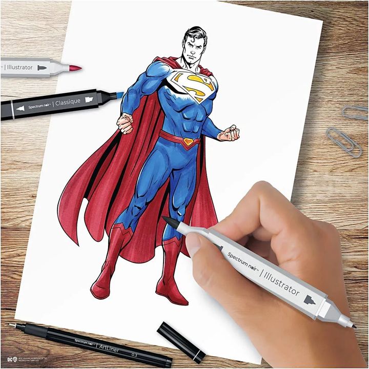 Spectrum Noir Fan Art illustratieset Superman – afbeelding 3