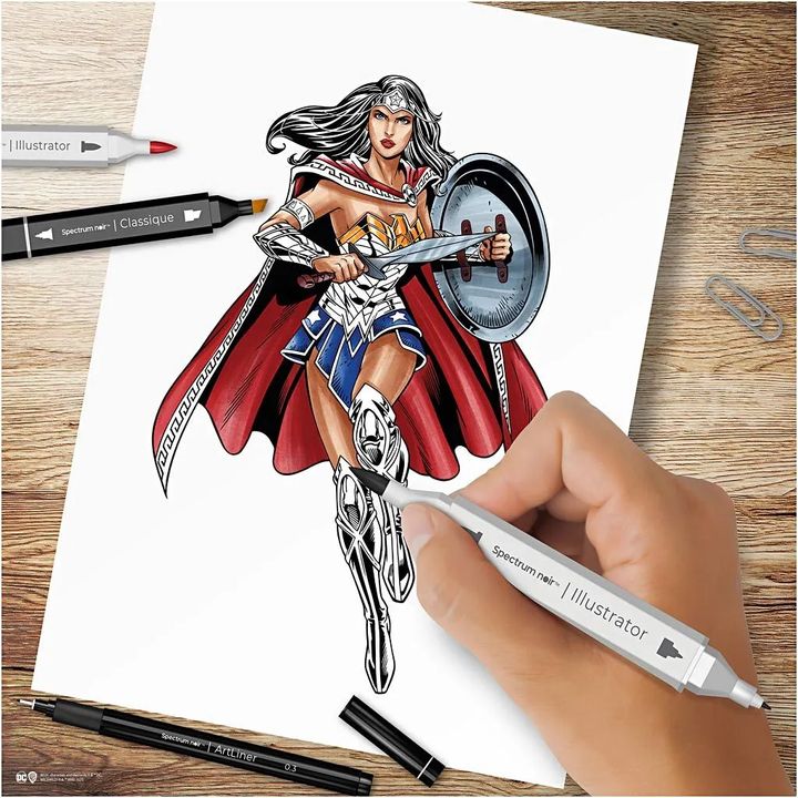 Spectrum Noir Fan Art illustratieset Wonder Woman – afbeelding 3