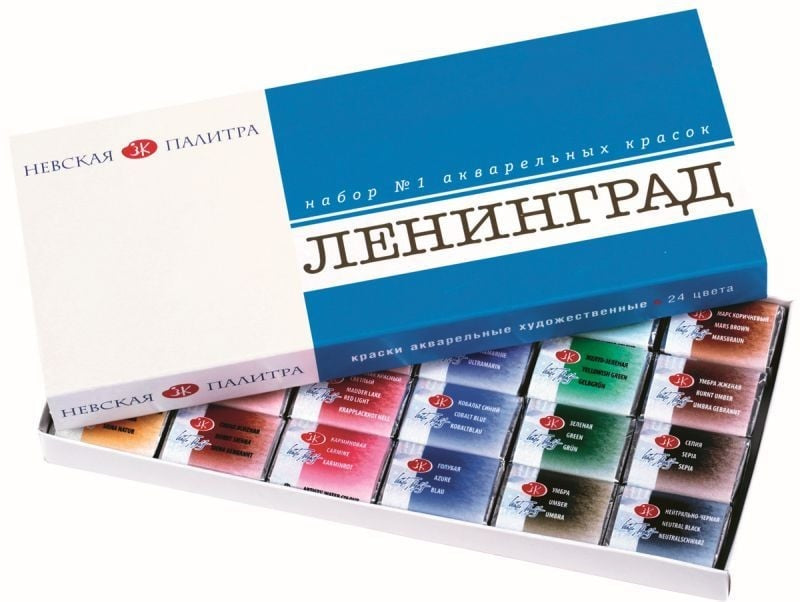 Aquarelverf Nevskaya Palitra Leningrad, set 16 of 24 napjes – afbeelding 2