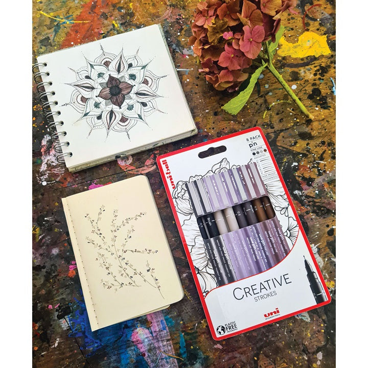 UNI PIN Creative Strokes Fineliner Marker Set of 8 — image 3