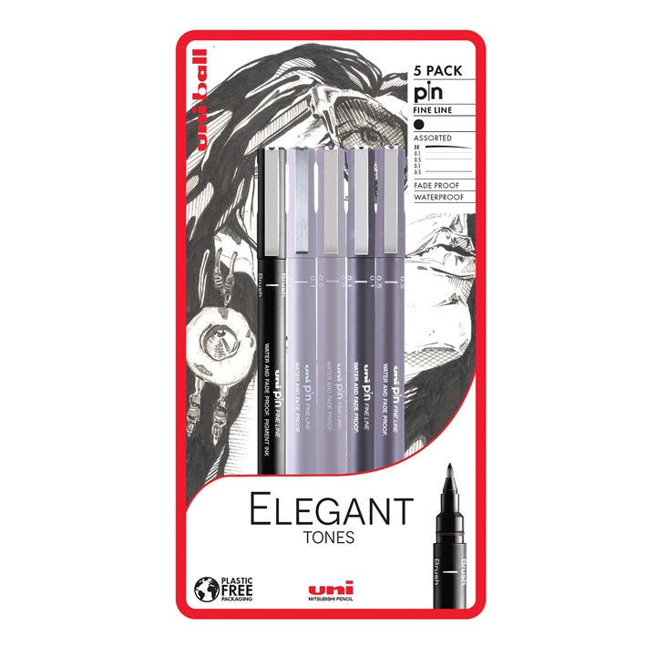 UNI PIN Elegant Tones Fineliner Marker Set of 5, image 5