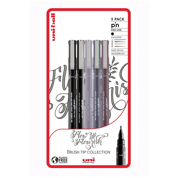 UNI PIN Fineliner Marker Set, Flow and Flourish, Set of 5 — image 1