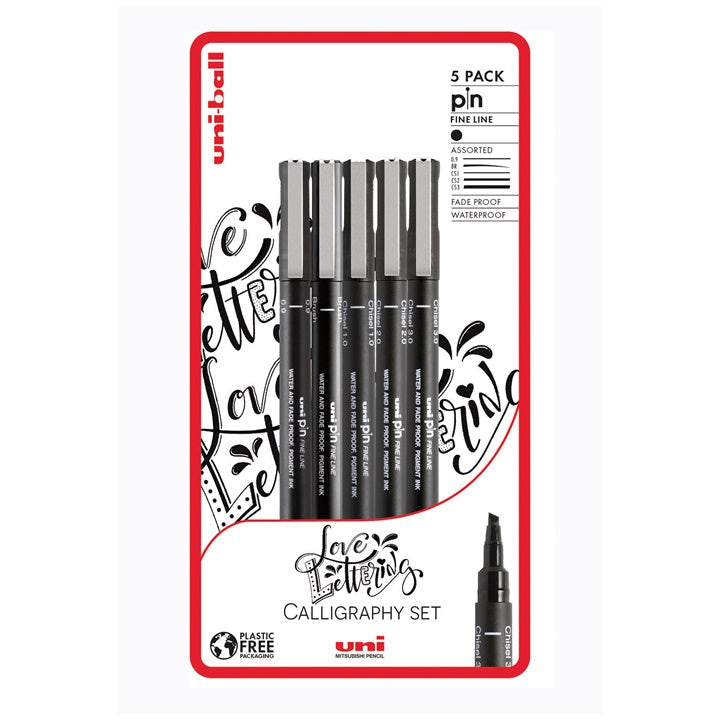 UNI PIN Fineliner Marker Set for Love Lettering, Set of 5 - image 5