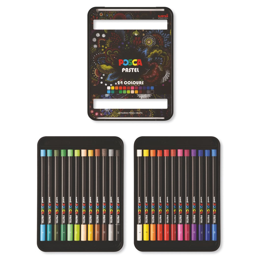 POSCA KPA-100 waskrijt, set van 24 kleuren – afbeelding 2