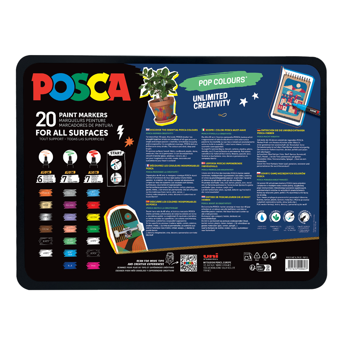 Posca acrylmarkers set, verschillende uitvoeringen – afbeelding 2