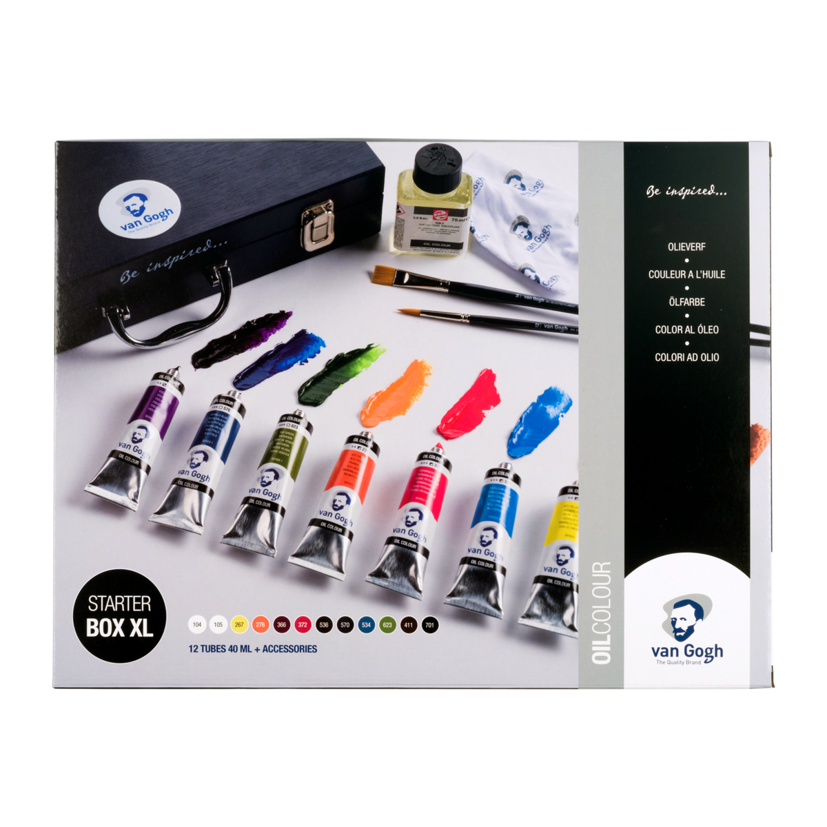 Van Gogh olieverf startset XL, 12 × 40 ml met accessoires