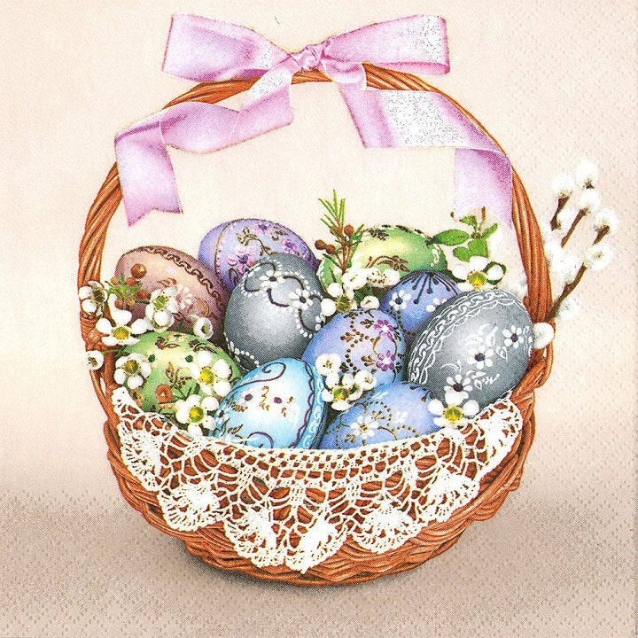 Decoupageservet met traditionele paasmand, 33 × 33 cm