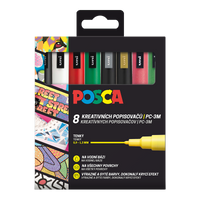 Verfstiften Posca PC-3M Christmas, set van 8