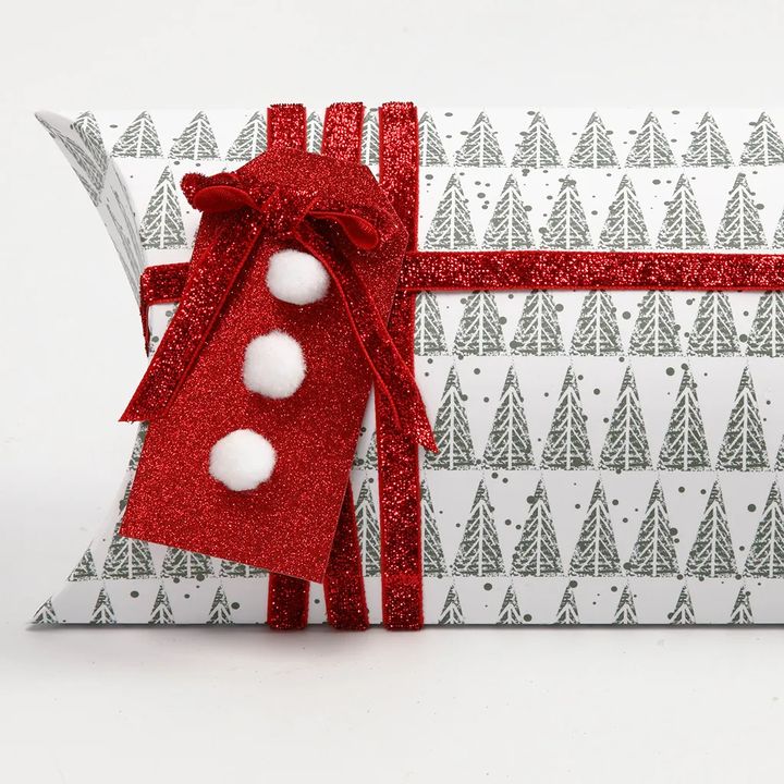 Creativ Company papieren kerstdoos met kerstboompjes, 3 stuks – afbeelding 3