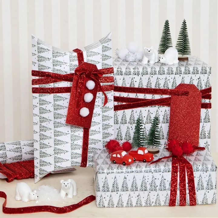 Creativ Company papieren kerstdoos met kerstboompjes, 3 stuks – afbeelding 4