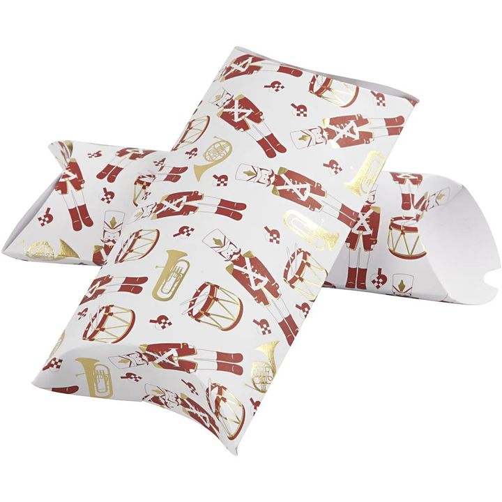 Papieren kerstdozen met notenkraker, 3 stuks, 24 × 15 × 6 cm