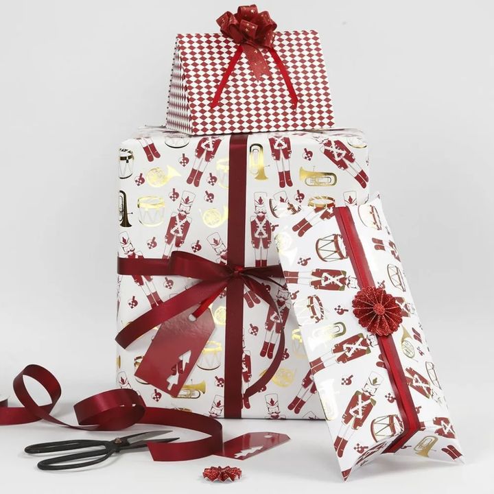 Papieren kerstdozen met notenkraker, 3 stuks, 24 × 15 × 6 cm – afbeelding 5