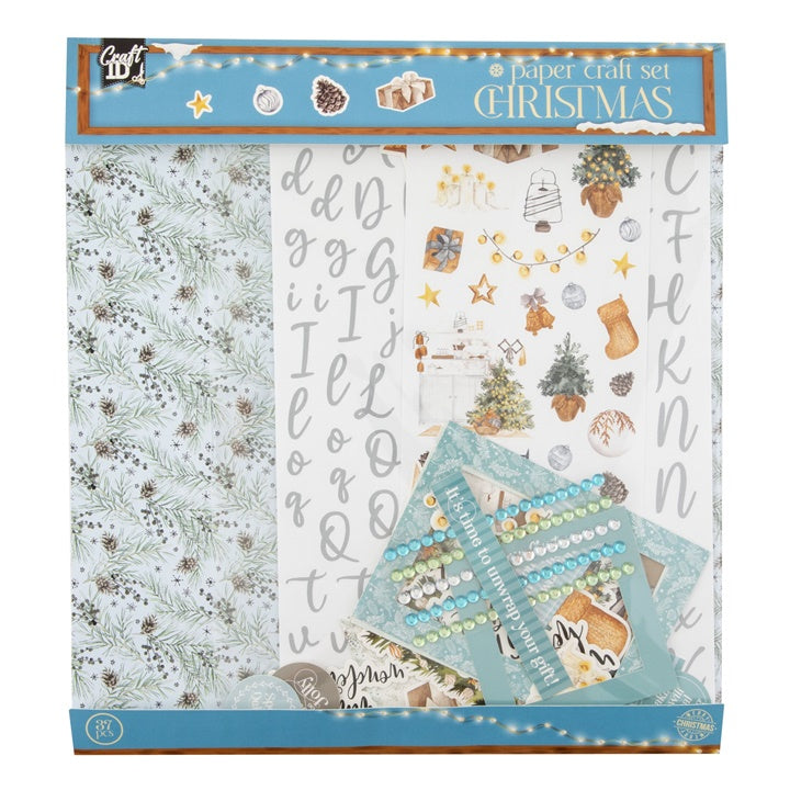 Nassau scrapbookset kerst blauw, 37-delig