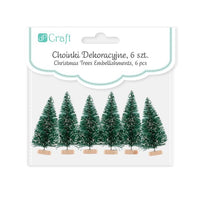 Besneeuwde mini-kerstboompjes DP Craft, 6 stuks