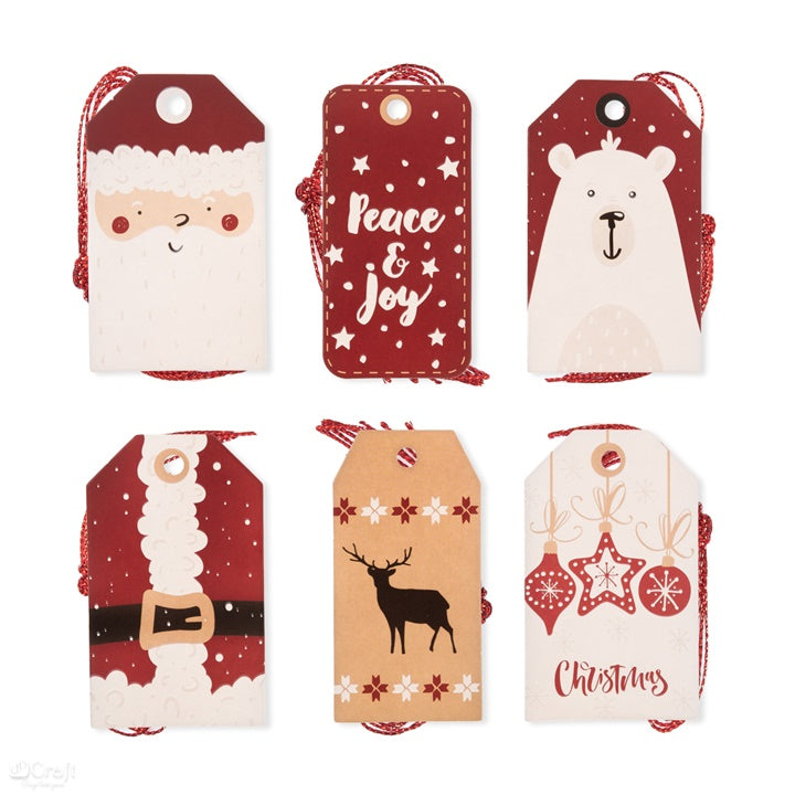 DP Craft kerstlabels Santa, set van 24