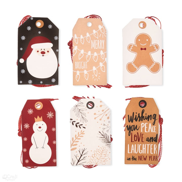 DP Craft kerstlabels Merry and Bright, set van 24