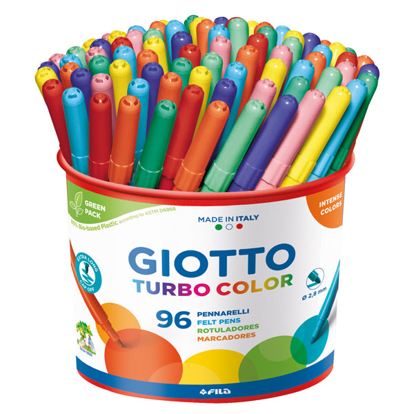 Viltstiften Giotto Turbo Color fijn, 96 stuks