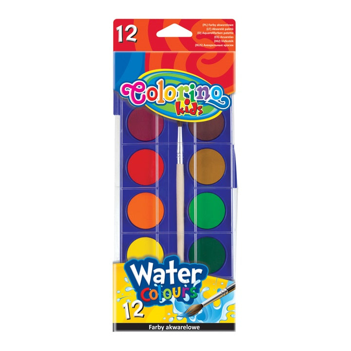Colorino waterverf 12 kleuren met penseel
