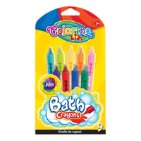 Waskrijt voor in bad Colorino, 9 kleuren, uitdraaibaar
