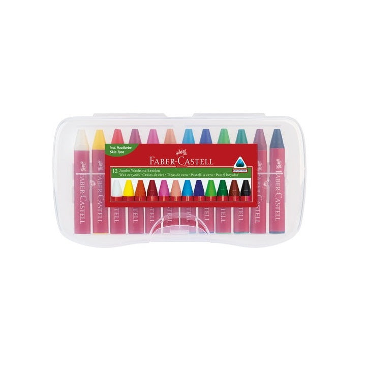 Faber-Castell Jumbo waskrijt, 12 kleuren
