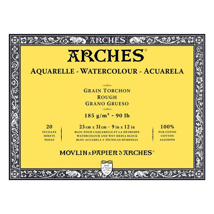 Arches Aquarelle aquarelblok ruw, 185 g/m², 20 vellen
