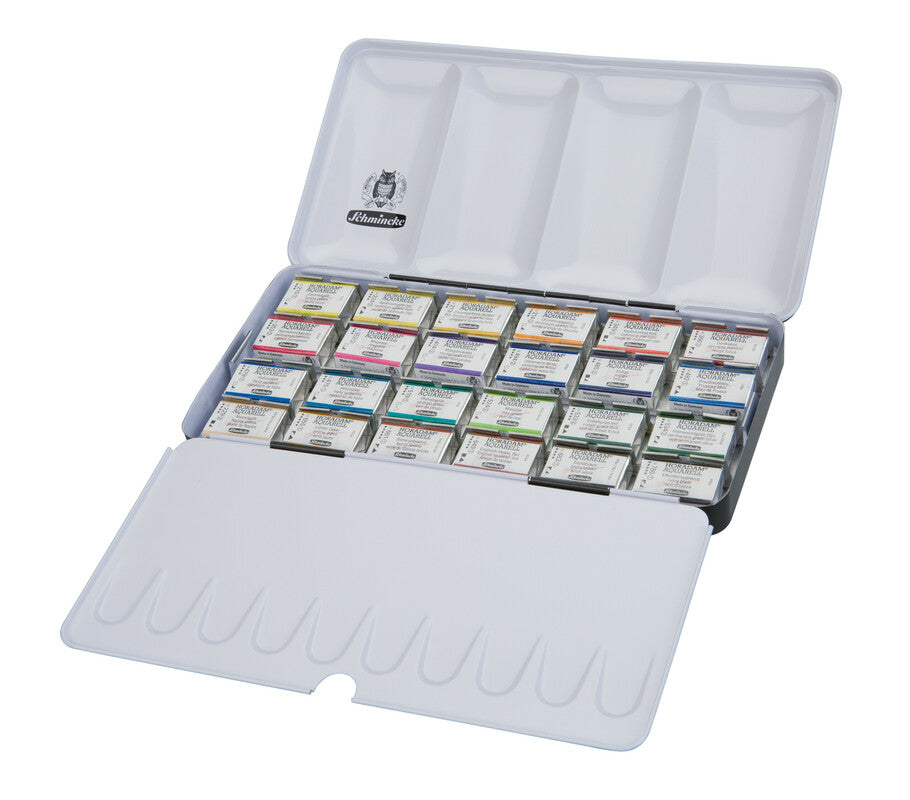Watercolor Paint Set Schmincke HORADAM in Metal Box - 24 Full Pans