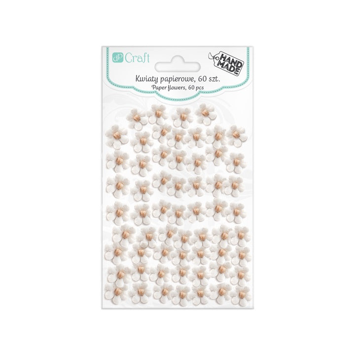 White Paper Flowers - 60 pcs