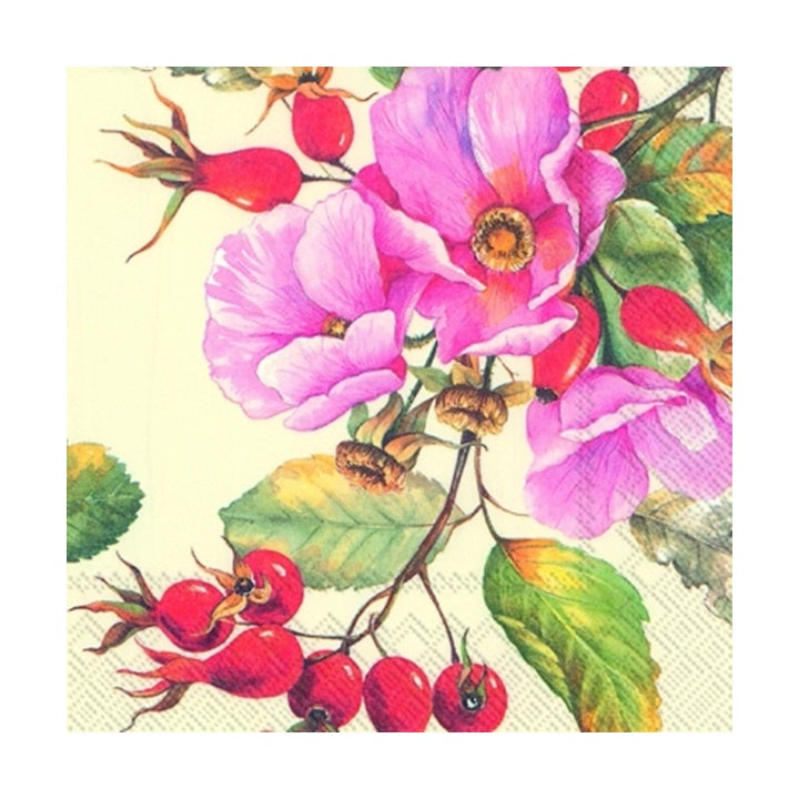 Wild Rose Eco Decoupage Napkin - 1 pc