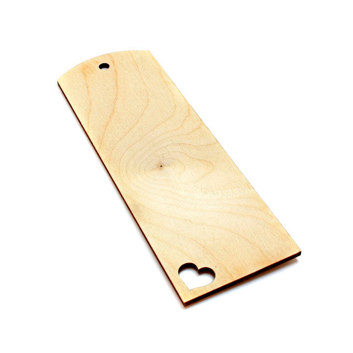 Wooden Bookmark with Heart - 15 x 5 cm