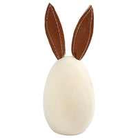 Wooden Egg with Leather Ears for Decorating