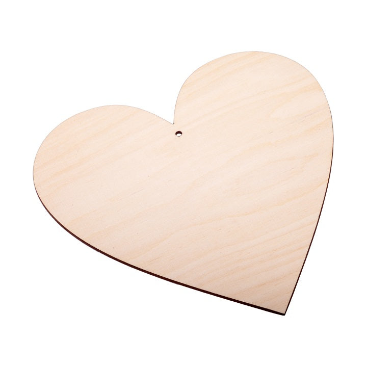 Wooden Heart Ornament, 10 cm