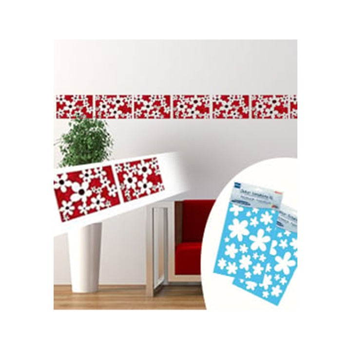 XL Flower Quartet Stencil 22 x 67 cm