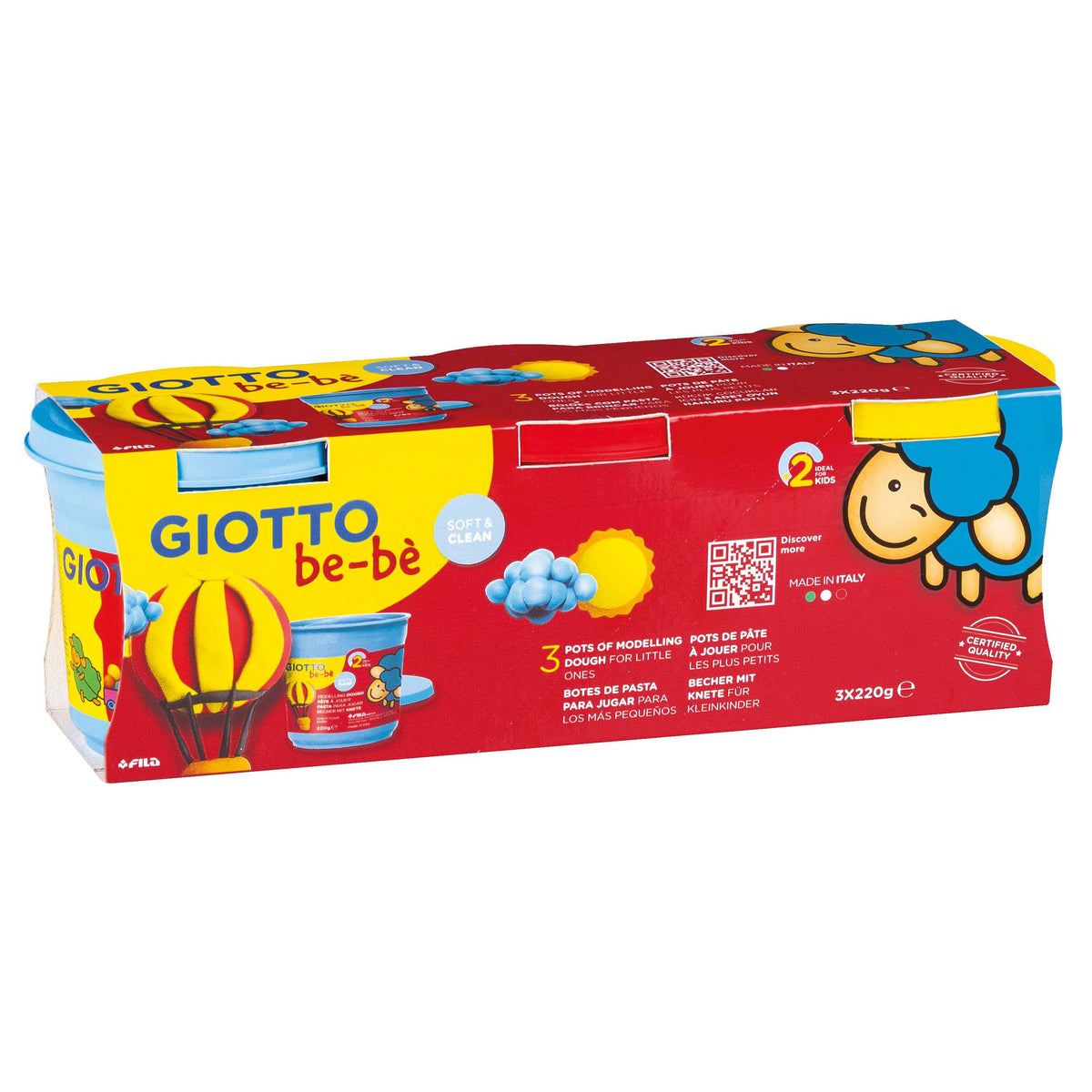 Zachte speelklei GIOTTO be-be, 3 × 220 g