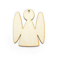 Rosa houten hanger engel voor decoupage, 55 × 65 mm