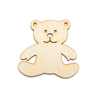 Rosa houten hanger beer voor decoupage, 60 × 56 mm